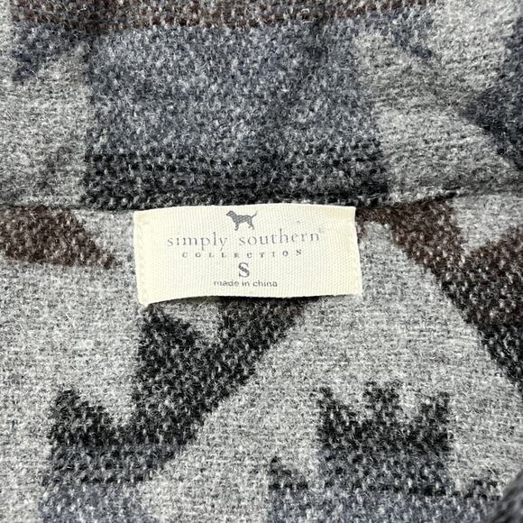 Simply Southern Cropped Navajo Gray Jacket Shacket Western Size Small - Picture 4 of 7